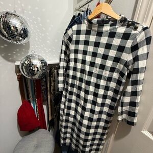 Talbots Black and White Checkered Dress
